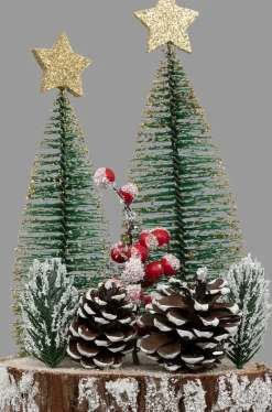 Kerstbomen op boomschijf