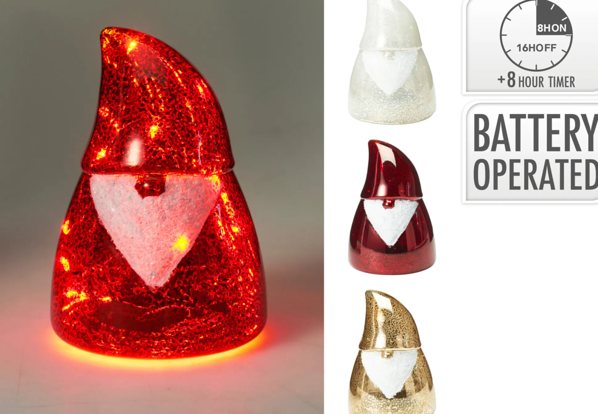 Kerstman met led 14cm