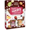 Kit fondue chocolade melk en wit & marshmallows, koekjes en snoepjes
