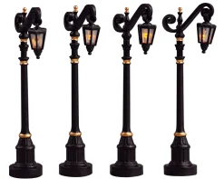 Koloniale straatlantaarn, set van 4, zonder (4,5v)