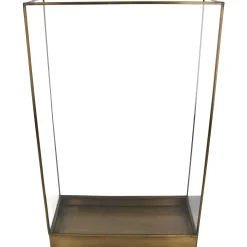 Lantaarn messing goud 34x15x55cm