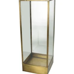 Lantaarn messing goud 15x15x40cm