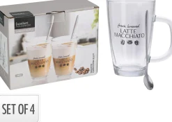 Latte macchiato glas set van 4