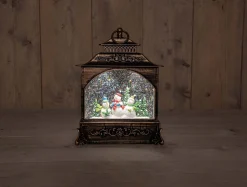 Led lantaarn sneeuwpop glitterwater