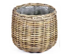 Mand rond grijs D38H33CM