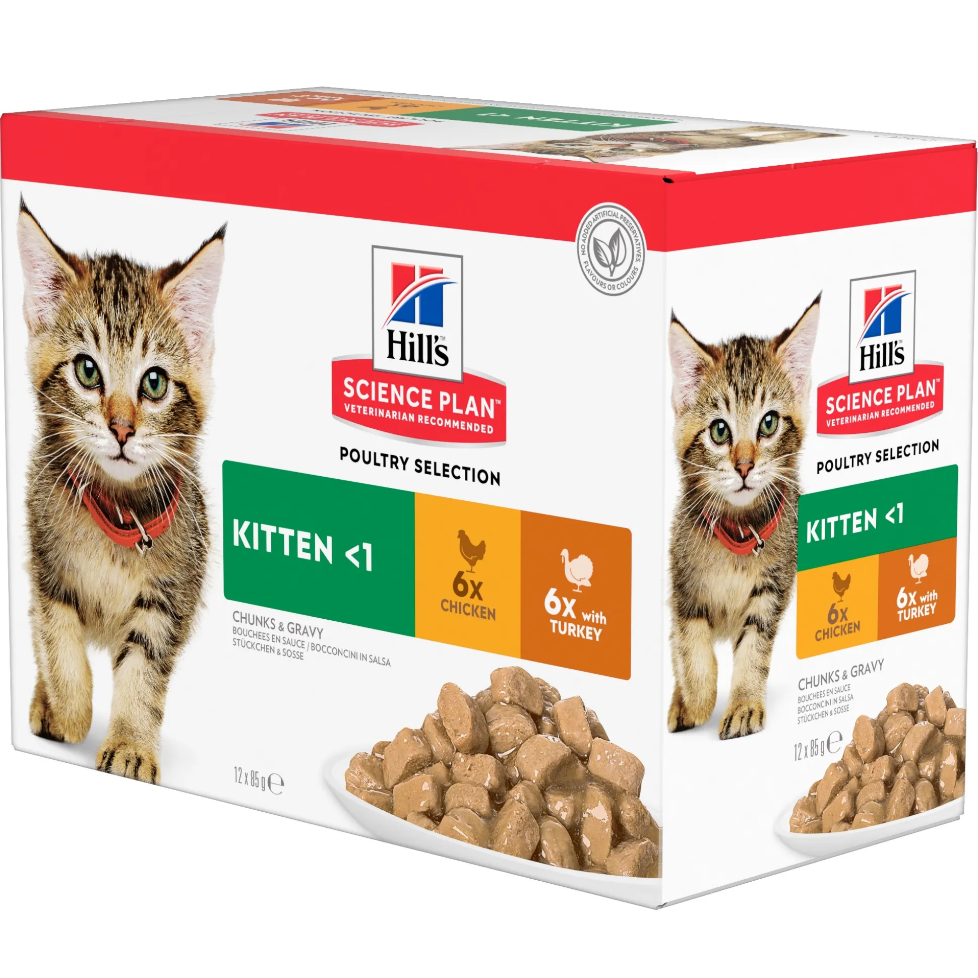 Natvoer voor katten science plan kitten kip en kalkoen 85g multipack