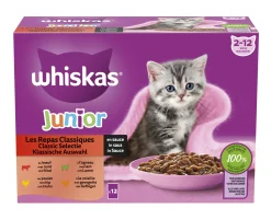 Natvoer voor katten |whiskas pouch classic in saus junior.85g 12p