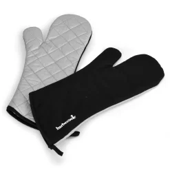 Paar lange handschoenen uit katoen en aluminiumisolatie zwart 40cm