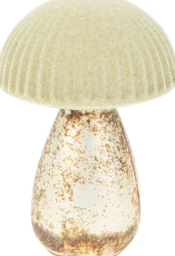 Paddenstoel in glas beige 13cm