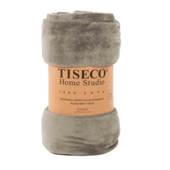 Plaid cosy microflanel 130x160cm, taupe