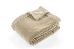 Plaid/deken chenille - zand