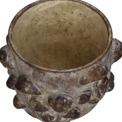 Planter paddestoel beton bruin 18.5x18.5x14.5cm