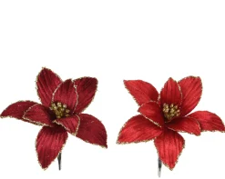 Poinsettia fluweel polyester op steel
