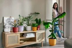 Pot jazz rond 16cm amber geel