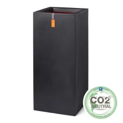 Pot rechthoek 36x36x79 zwart