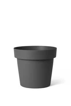 Pot rond happy 25 cm antraciet