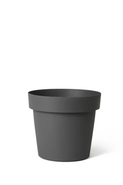Pot rond happy 14 cm antraciet