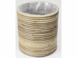 Pot round stripe grey d20h20cm