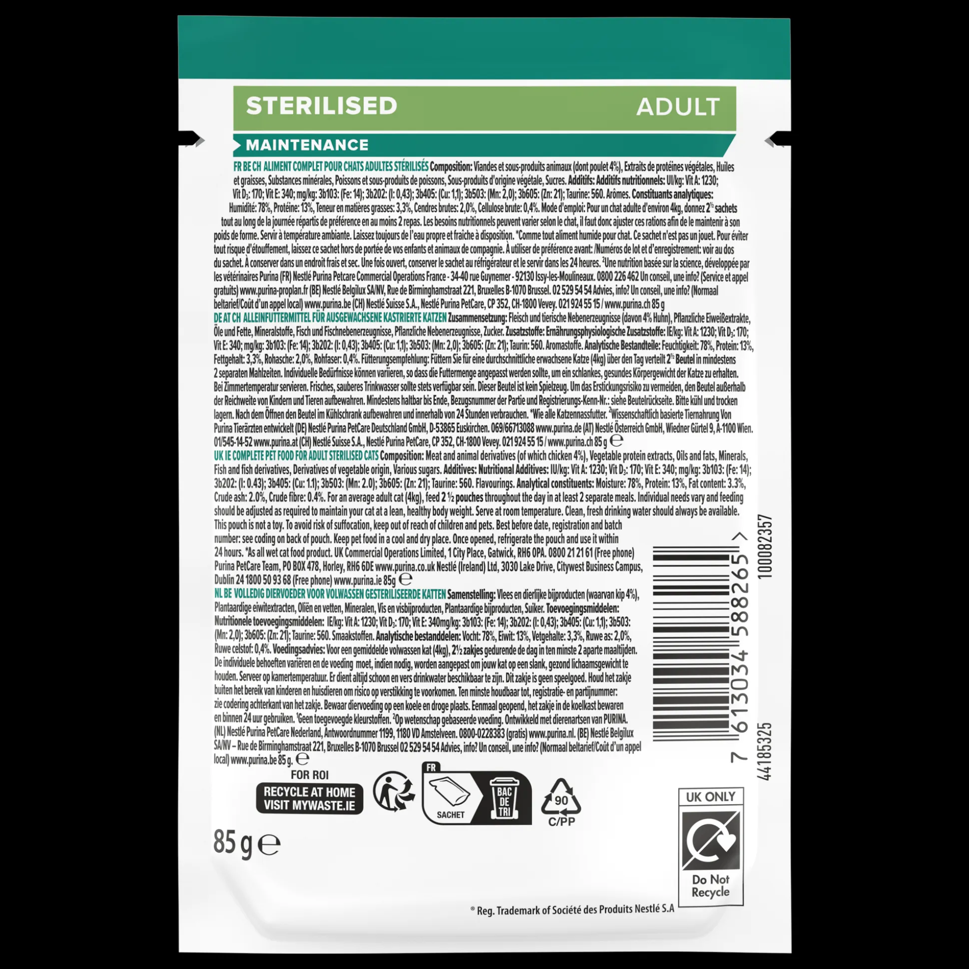 PRO PLAN Natte Voeding Sterilised Kip 85g