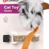 Ps sikske pluche muis + catnip bruin zwart 19cm