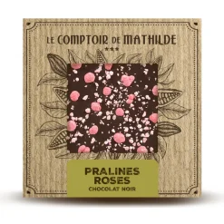 Pure chocolade met praline rose