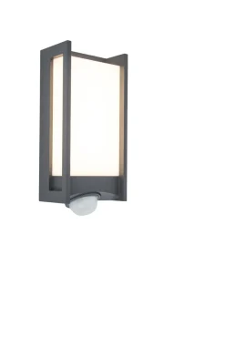 Qubo wandlamp security licht met sensor donkergrijs led 14w