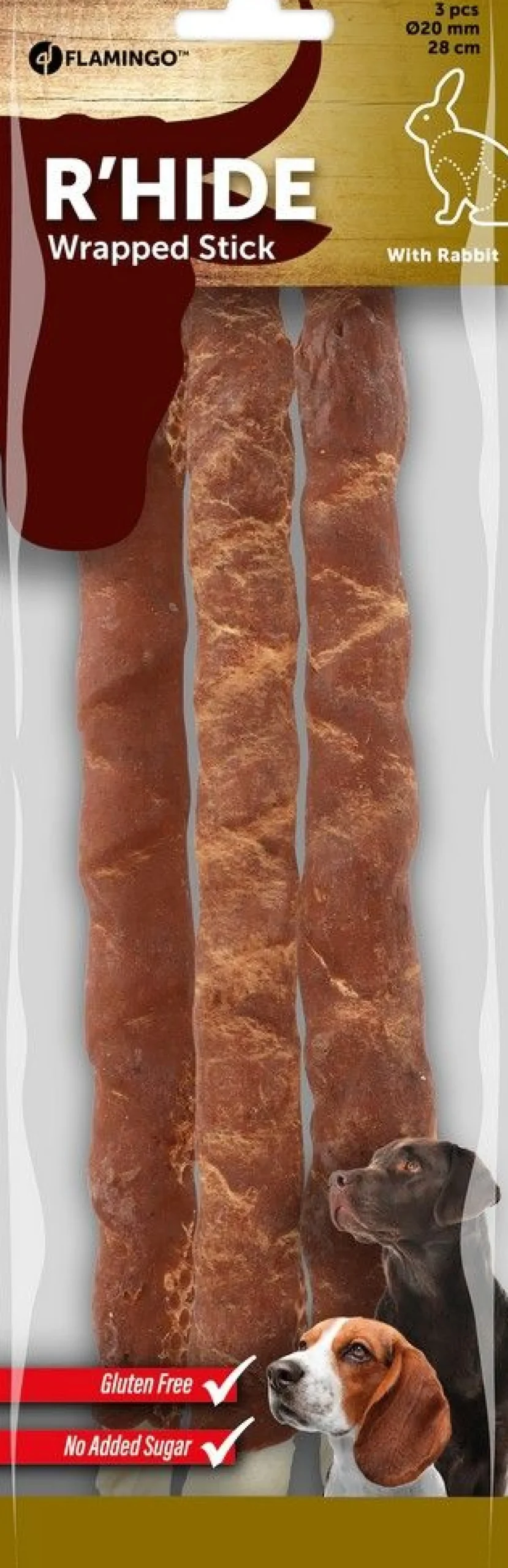 R'hide staaf met konijn 20mm 28cm 3st 280g