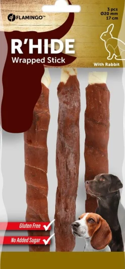 R'hide staaf met konijn 20mm 17cm 3st 155g