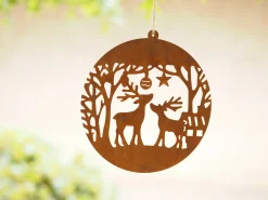 Ronde schijf met hertjes om op te hangen