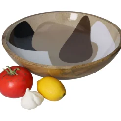 Schaal organische hout beige 34x34x8cm