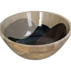 Schaal organische hout beigebeige 30x30x12cm