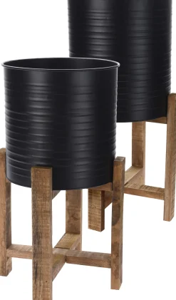 Set van 2 potten met onderstel