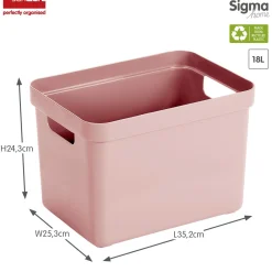 Sigma home opbergbox 18l roze
