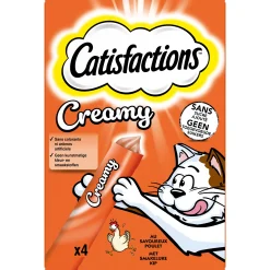 Snacks voor katten |catisfactions 4x10g creamy snack kip