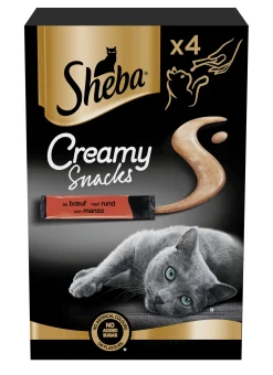 Snacks voor katten |sheba creamy snack 4x12g rund