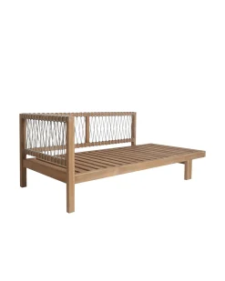 Sofa 3-zit Salvatore in teak en weaving rope (links)