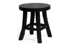 Stool teak black d15h17cm