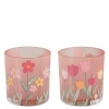Theelicht houder bloem - h8xd7,5cm
