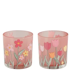Theelicht houder bloem - h8xd7,5cm