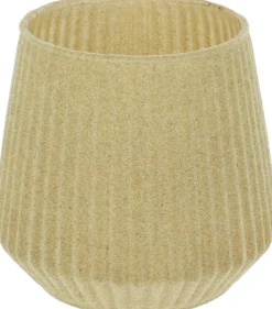 Theelichthouder 11cm glas beige