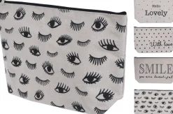 Toilettas canvas 33x20 cm 4 ass design