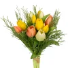 Tulpenbundel/gras geel/zalm mix