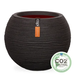 Vaas bol rib 62x48 zwart