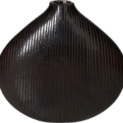 Vaas glas zwart 23.5x7x21.5cm