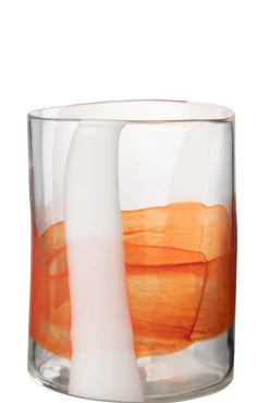 Vaas iggy glas wit/oranje small