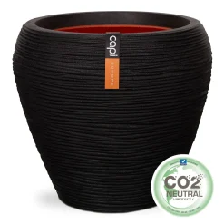 Vaas taps rond rib 42x38 zwart