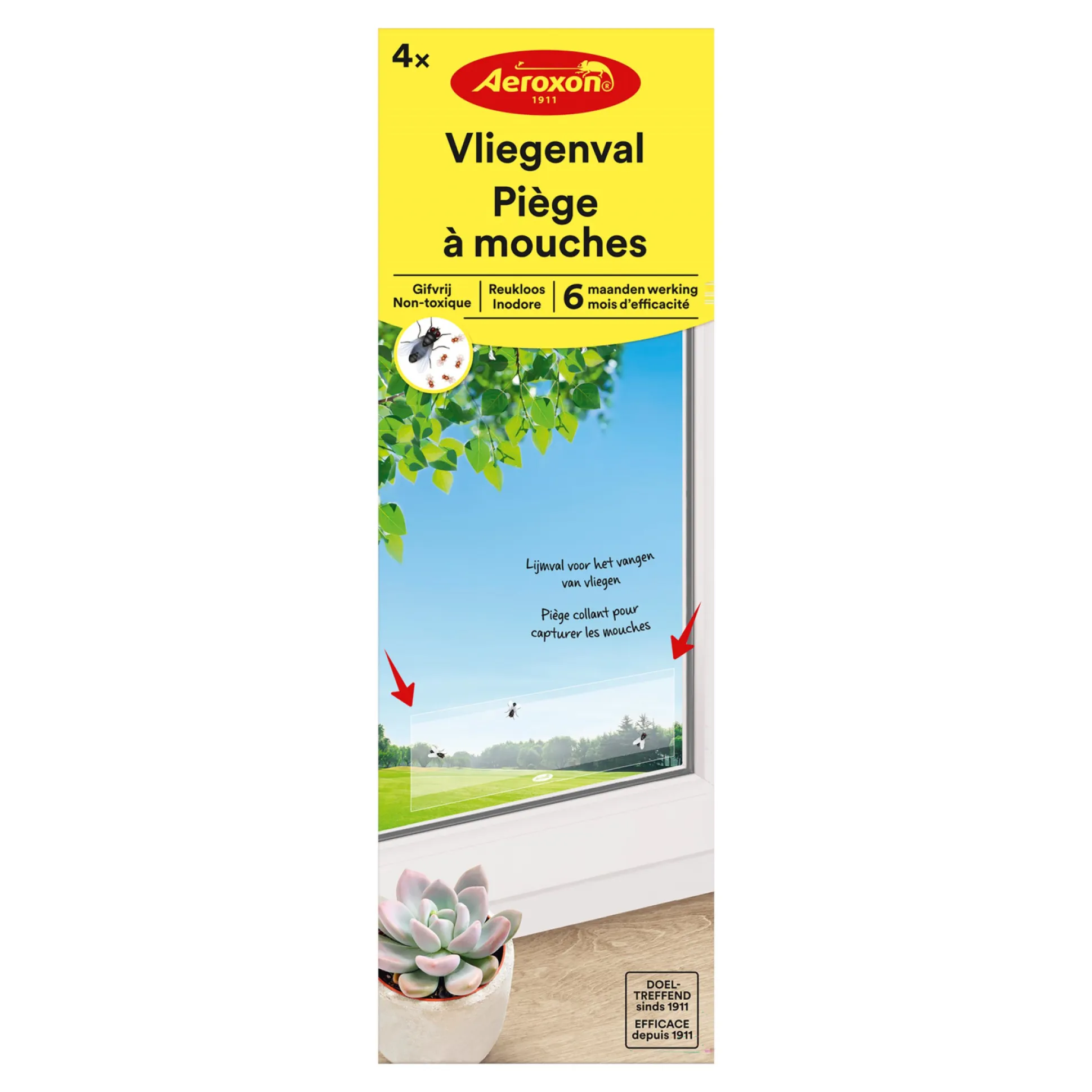 Vliegenval - raamsticker 4 stuks