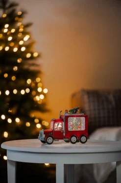Waterspinner truck met kerstman led warmwit voor binnen