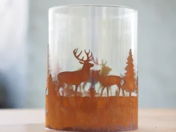 Windlicht, met bos en herten