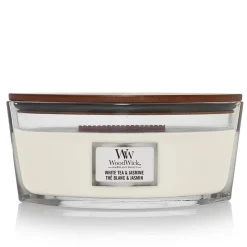 Woodwick Geurkaars white tea-jasmine ellipse